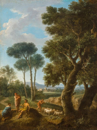 Andrea Locatelli - Goat herders in an Italianate landscape.webp