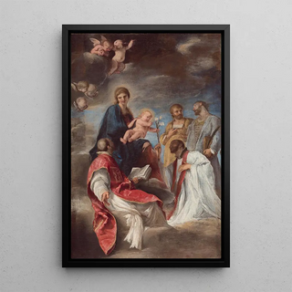 Andrea Sacchi - The Madonna and Child with Saints Ignatius of Loyola Francis Xavier Cosmas and Damian.webp