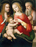 La Vierge à l'Enfant et les saints Jean-Baptiste et Jérôme - Andrea del Brescianino — vy av konstverket