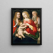 La Vierge à l'Enfant et les saints Jean-Baptiste et Jérôme - Andrea del Brescianino — inramlat konstverk på väggen