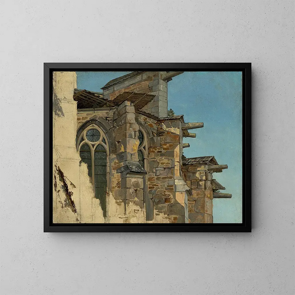 Studie av Altenberg-katedralen - Andreas Achenbach — inramlat konstverk på väggen