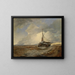 Båt i nödsituation - Andreas Achenbach — inramlat konstverk på väggen
