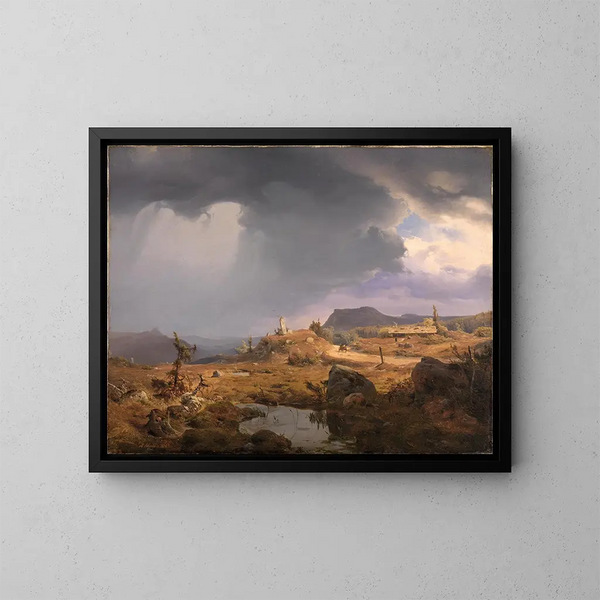 Landskap norsk - Andreas Achenbach — inramlat konstverk på väggen
