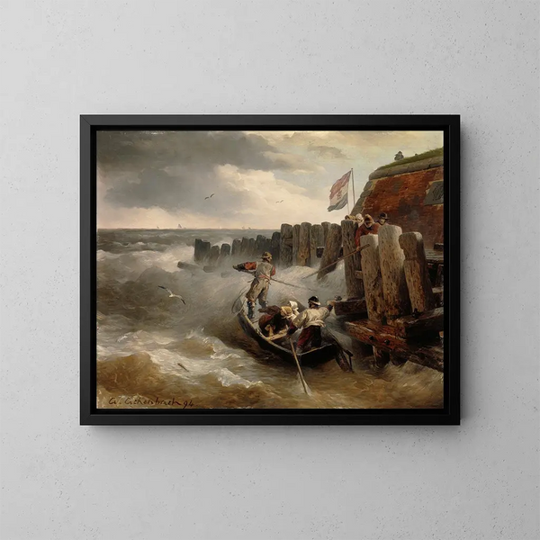 Marine - Andreas Achenbach — inramlat konstverk på väggen