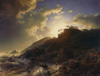 Andreas Achenbach - Sunset after a Storm on the Coast of Sicily.webp