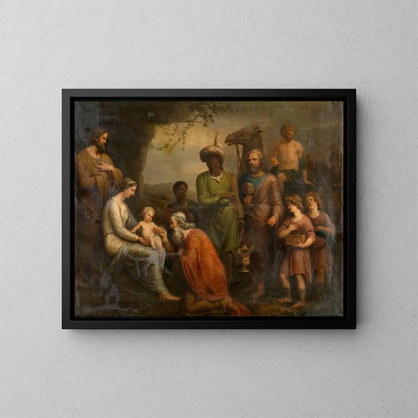 L'Adoration des Mages - Andries Cornelis Lens — inramlat konstverk på väggen