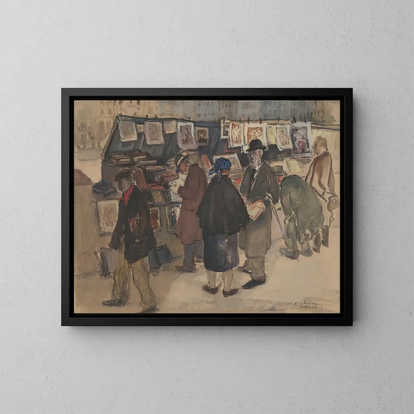 Les bouquinistes de Paris - Andrus Johani — inramlat konstverk på väggen