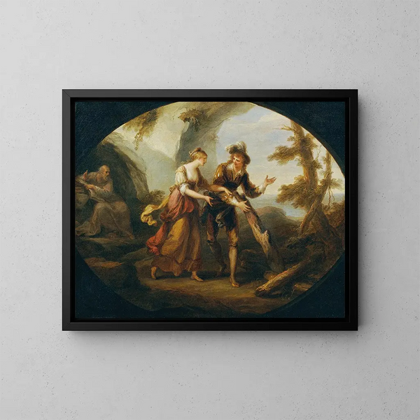 Miranda och Ferdinand - Angelica Kauffman — inramlat konstverk på väggen