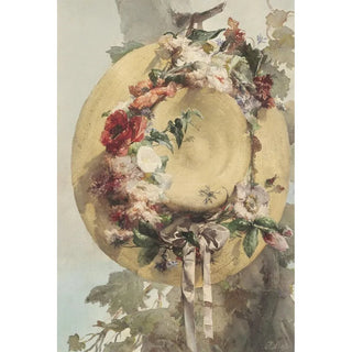 Angelo Rossi - Straw Hat with Roses Carnations and Cornflowers.webp