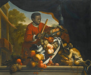 AngloDutch School - A Still Life With A Monkey Upsetting A Bowl Of Fruit.webp