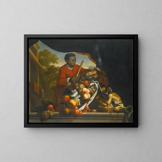 AngloDutch School - A Still Life With A Monkey Upsetting A Bowl Of Fruit.webp