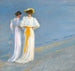 Anna Ancher och Marie Krøyer på stranden i Skagen - Peder Severin Krøyer — vy av konstverket