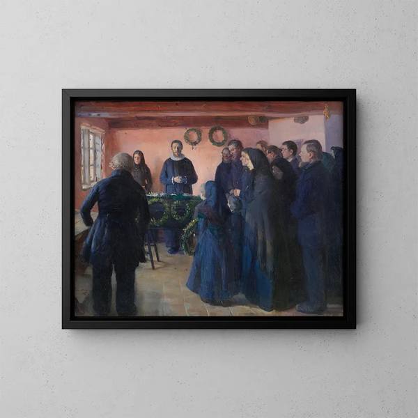 En begravning - Anna Ancher — inramlat konstverk på väggen