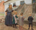 Les filets de pêche sont réparés - Anna Ancher — vy av konstverket
