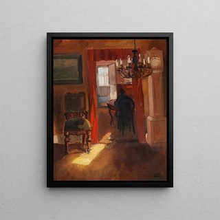 Anna Ancher - Skageninterir med en solstribe p gulvet.webp