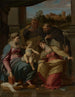 La Vierge à l'Enfant avec les saints Lucie, Dominique et Louis de France - Annibale Carracci — vy av konstverket