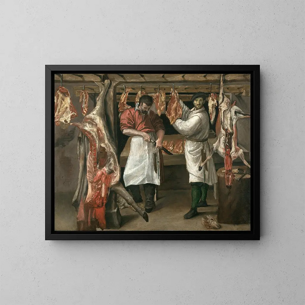 La Boucherie - Annibale Carracci — inramlat konstverk på väggen
