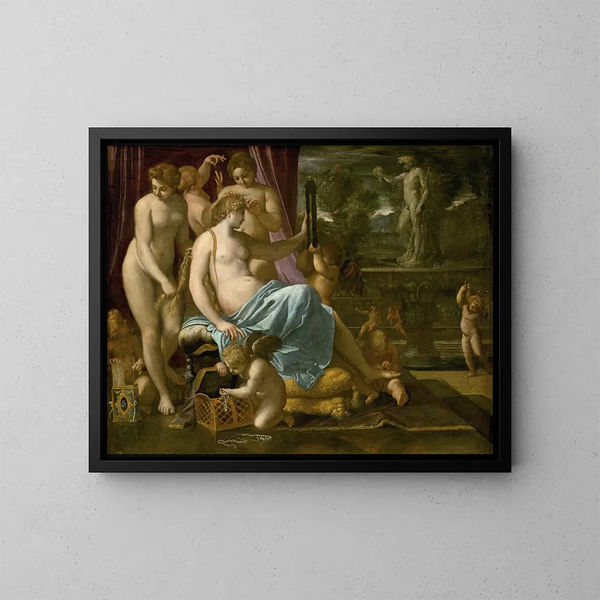 Vénus ornée par les Grâces - Annibale Carracci — inramlat konstverk på väggen