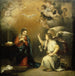 Annunciation to the Virgin - Bartolomé Esteban Murillo — visat i en interiör