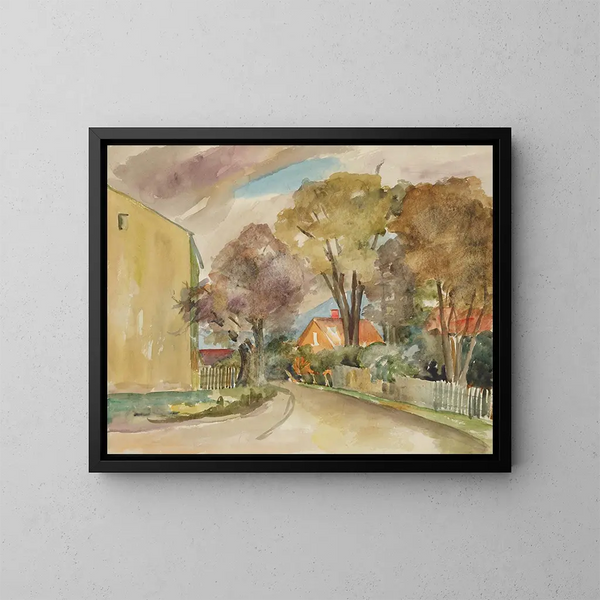 Rue d'automne - Anny Dollschein — inramlat konstverk på väggen