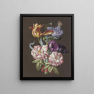 Anonymous - Blumengebinde mit Rosen Rosa Tulpen Tulipa Mohn Papaver und anderen Blumen mit Admiral.webp