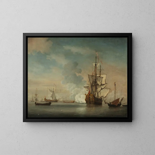 Anonymous - English Warship Firing a Salute.webp