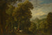 Landskapsbild med skog och vagn - Anonym — vy av konstverket