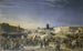 L'Attaque du Louvre den 29 juli 1830 sett från Pont-Neuf - Anonym — vy av konstverket