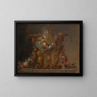 Anonymous - Perfumeburner supported by baby tritons and garlanded with flowers.webp