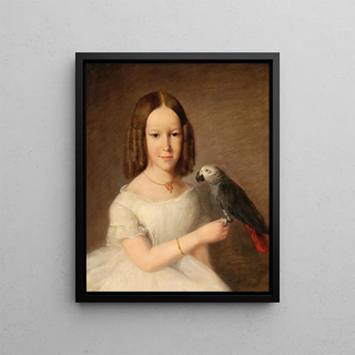 Anonymous - Portrait of a Girl with Grey Parrot.webp