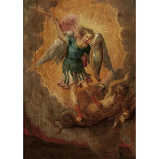 Anonymous - Saint Michael Archangel attacking the dragon.webp