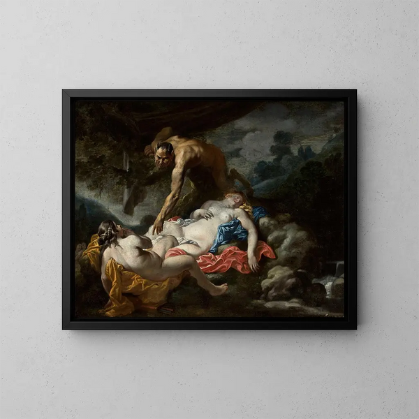 Satyr och nymfer - Anonym — inramlat konstverk på väggen