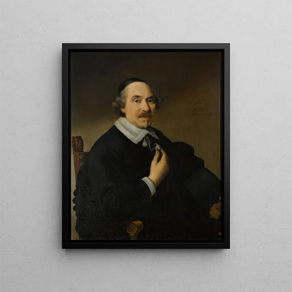 porträtt av en man troligen Pieter Anthonisz van Bronckhorst 1588–1661 - Anthonie Palamedesz — inramlat konstverk på väggen