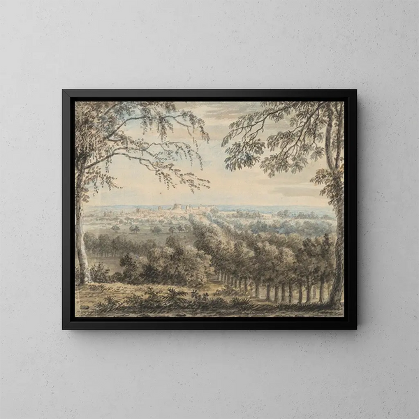 Vue du château de Windsor et de la Long Walk depuis Snow Hill - Anthony Devis — inramlat konstverk på väggen