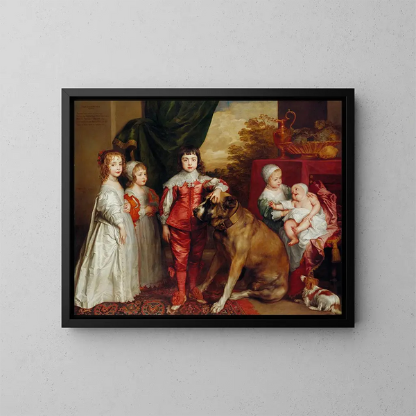 de fem äldsta av Karl I - Antoine van Dyck — inramlat konstverk på väggen