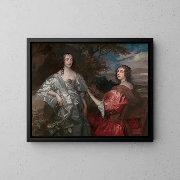 Katherine, grevinna av Chesterfield, och Lucy, grevinna av Huntingdon - Antoine van Dyck — inramlat konstverk på väggen