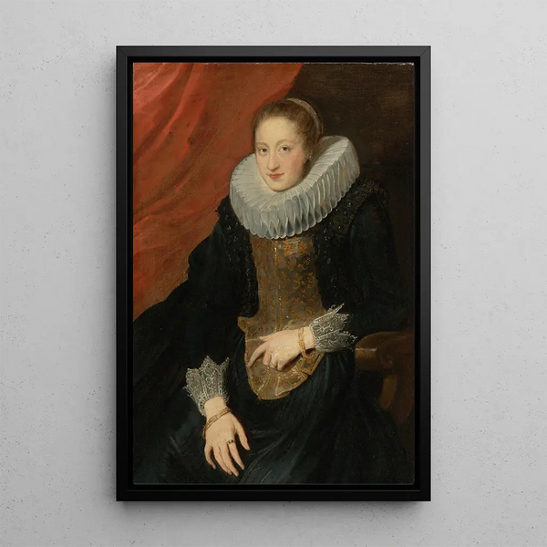 Portrait d'une dame - Antoine van Dyck — inramlat konstverk på väggen