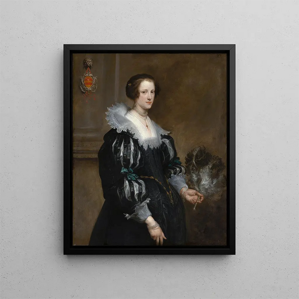 Portrait av Anna Wake - Antoine van Dyck — inramlat konstverk på väggen