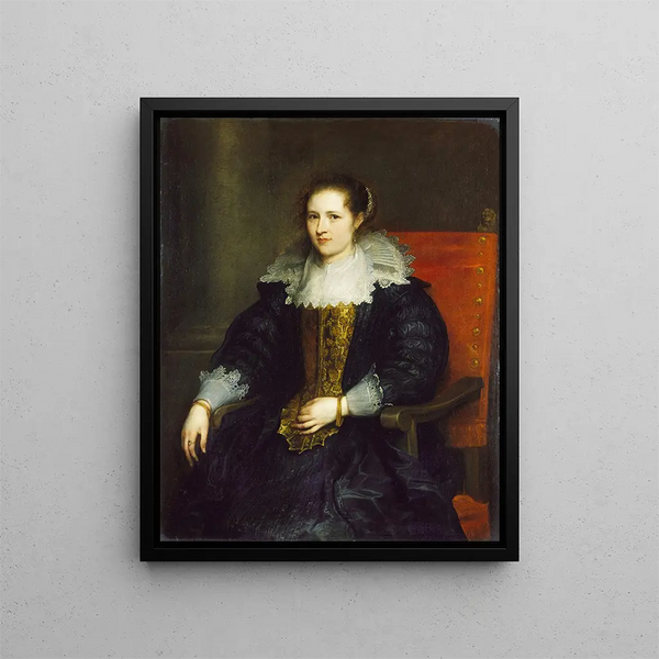 Portrait of Isabella Waerbeke - Antoine van Dyck — inramlat konstverk på väggen