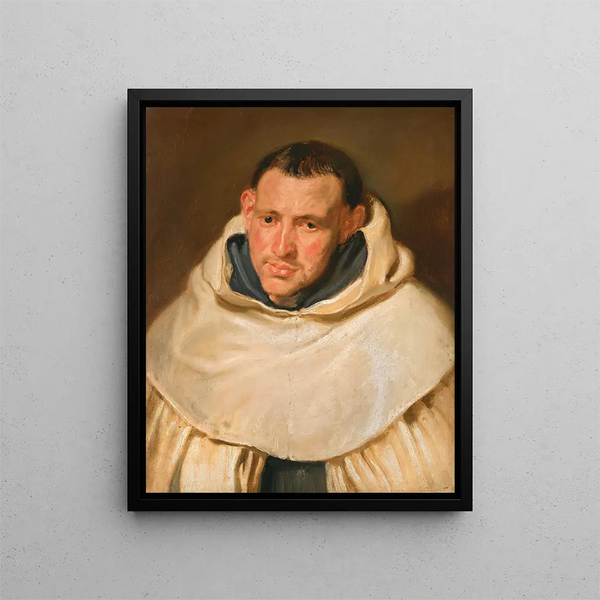 Porträtt av en karmelitmunk - Antoine van Dyck — inramlat konstverk på väggen
