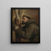 Saint François d'Assise vid foten av korset - Antoine van Dyck — inramlat konstverk på väggen