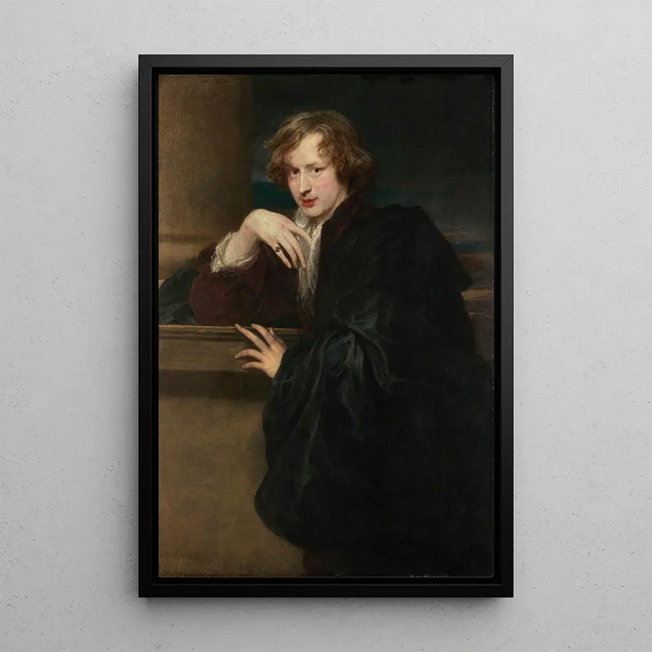 Självporträtt ca - Antoine van Dyck — inramlat konstverk på väggen