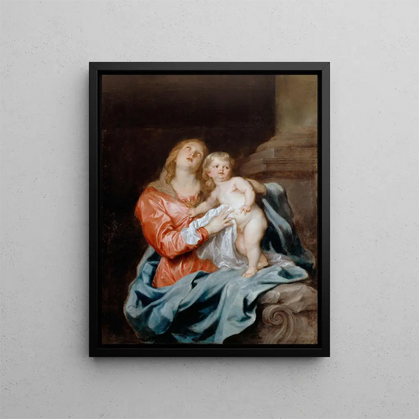 La Vierge à l'Enfant - Antoine van Dyck — inramlat konstverk på väggen