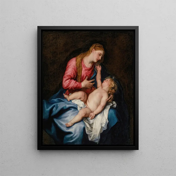 La Vierge à l'Enfant - Antoine van Dyck — inramlat konstverk på väggen