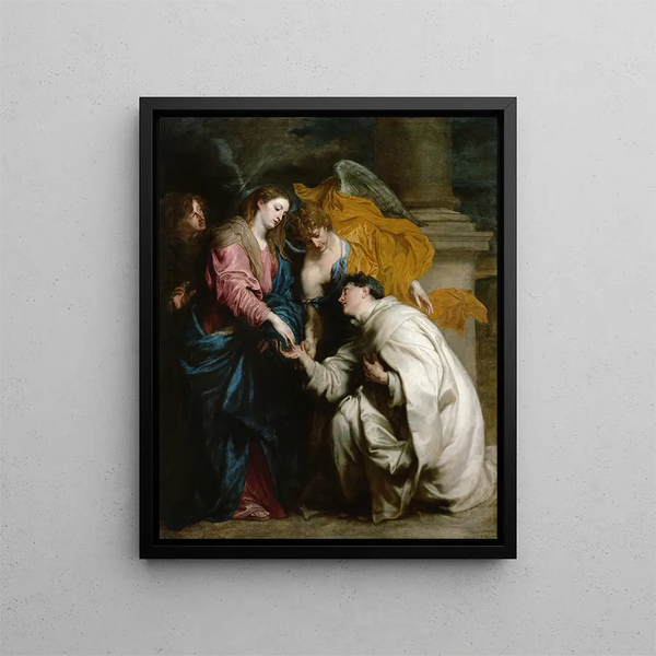 La vision du bienheureux Hermann Joseph - Antoine van Dyck — inramlat konstverk på väggen