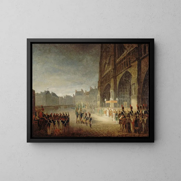 Välsignelse av flagg på Notre-Dame-torget - Antoine-Jean Gros — inramlat konstverk på väggen