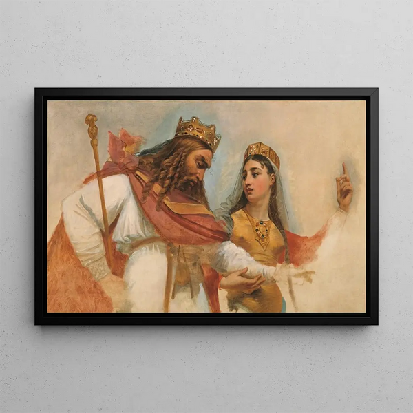 Clovis och Clotilde - Antoine-Jean Gros — inramlat konstverk på väggen
