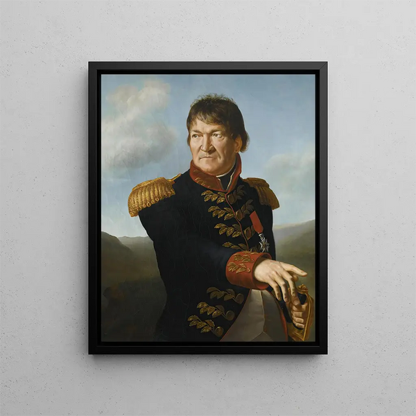 Porträtt av baron Ségoing de Laborde - Antoine-Jean Gros — inramlat konstverk på väggen