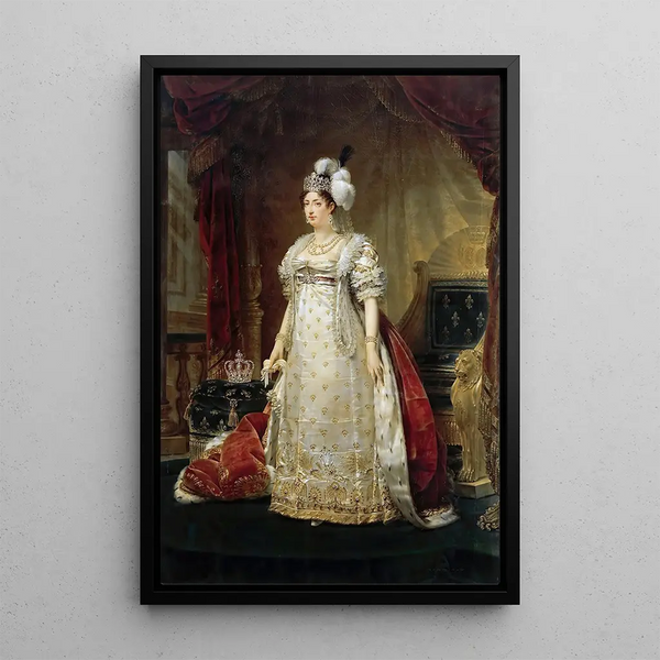 porträtt av Marie-Thérèse Charlotte av Frankrike, hertiginna av Angoulême - Antoine-Jean Gros — inramlat konstverk på väggen