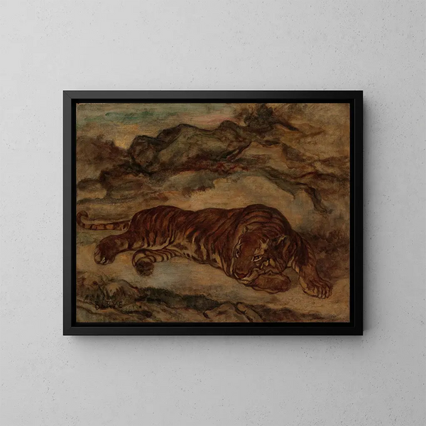 vilande tiger - Antoine-Louis Barye — inramlat konstverk på väggen